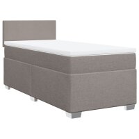 vidaXL Boxspringbett mit Matratze Taupe 80x200 cm Stoff