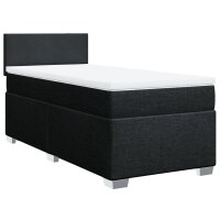 vidaXL Boxspringbett mit Matratze Schwarz 80x200 cm Stoff