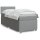 vidaXL Boxspringbett mit Matratze Hellgrau 100x200 cm Stoff