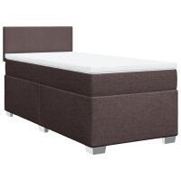 vidaXL Boxspringbett mit Matratze Dunkelbraun 90x200 cm Stoff