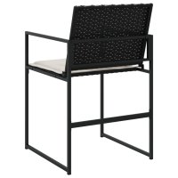 vidaXL Gartenstühle mit Kissen 4 Stk. Schwarz Poly Rattan