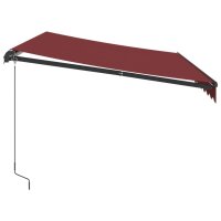 vidaXL Markise Manuell mit LED Weinrot 350x250 cm