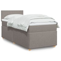 vidaXL Boxspringbett mit Matratze Taupe 80x200 cm Stoff