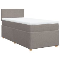 vidaXL Boxspringbett mit Matratze Taupe 80x200 cm Stoff