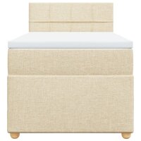 vidaXL Boxspringbett mit Matratze Creme 80x200 cm Stoff