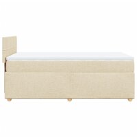 vidaXL Boxspringbett mit Matratze Creme 80x200 cm Stoff