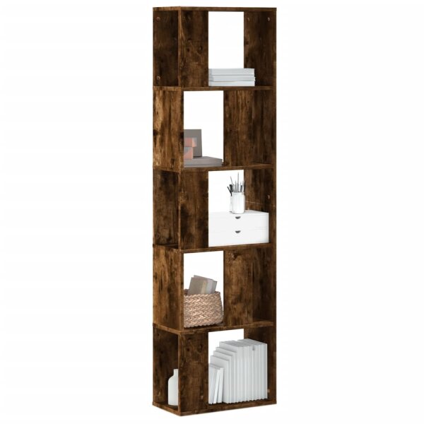 vidaXL B&uuml;cherregal 5 B&ouml;den R&auml;uchereiche 45x23,5x162,5 cm Holzwerkstoff