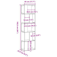 vidaXL B&uuml;cherregal 5 B&ouml;den R&auml;uchereiche 45x23,5x162,5 cm Holzwerkstoff