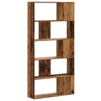 vidaXL B&uuml;cherregal 5 B&ouml;den Altholz 80,5x23,5x162,5 cm Holzwerkstoff