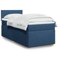 vidaXL Boxspringbett mit Matratze Blau 80x200 cm Stoff