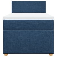 vidaXL Boxspringbett mit Matratze Blau 80x200 cm Stoff