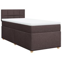 vidaXL Boxspringbett mit Matratze Dunkelbraun 80x200 cm Stoff