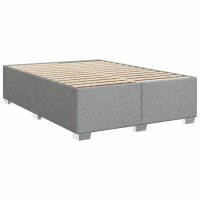 vidaXL Boxspringbett mit Matratze Hellgrau 160x200 cm Stoff