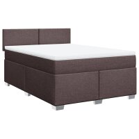 vidaXL Boxspringbett mit Matratze Dunkelbraun 140x200 cm Stoff