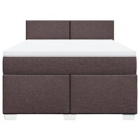 vidaXL Boxspringbett mit Matratze Dunkelbraun 140x200 cm Stoff