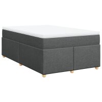 vidaXL Boxspringbett mit Matratze Dunkelgrau 120x200 cm Stoff