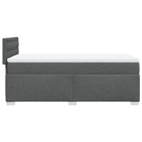 vidaXL Boxspringbett mit Matratze Dunkelgrau 90x200 cm Stoff