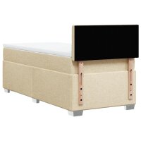 vidaXL Boxspringbett mit Matratze Creme 90x200 cm Stoff