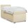 vidaXL Boxspringbett mit Matratze Creme 90x200 cm Stoff