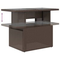 vidaXL 11-tlg. Garten-Sofagarnitur mit Kissen Braun Poly Rattan