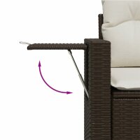 vidaXL 11-tlg. Garten-Sofagarnitur mit Kissen Braun Poly Rattan