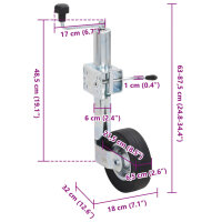 vidaXL St&uuml;tzrad f&uuml;r Anh&auml;nger mit Klemme 60 mm Verzinkter Stahl