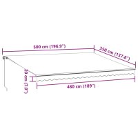 vidaXL Markise Manuell Weinrot 500x350 cm