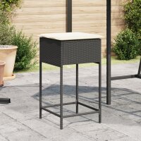 vidaXL Garten-Barhocker mit Kissen 2 Stk. Schwarz Poly...