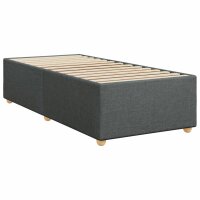 vidaXL Boxspringbett mit Matratze Dunkelgrau 90x200 cm Stoff