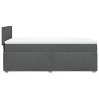 vidaXL Boxspringbett mit Matratze Dunkelgrau 100x200 cm Stoff