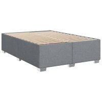 vidaXL Boxspringbett mit Matratze Hellgrau 140x200 cm Stoff