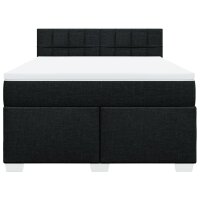 vidaXL Boxspringbett mit Matratze Schwarz 140x200 cm Stoff