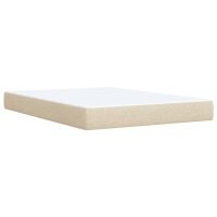 vidaXL Boxspringbett mit Matratze Creme 140x200 cm Stoff