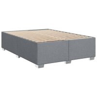 vidaXL Boxspringbett mit Matratze Hellgrau 160x200 cm Stoff