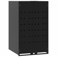 vidaXL M&uuml;lltonnenbox f&uuml;r 6 Tonnen Schwarz 414x79x117 cm Stahl