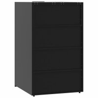 vidaXL M&uuml;lltonnenbox f&uuml;r 6 Tonnen Schwarz 414x79x117 cm Stahl