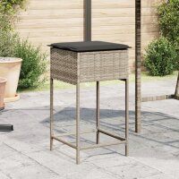 vidaXL Garten-Barhocker mit Kissen 2 Stk. Hellgrau Poly...