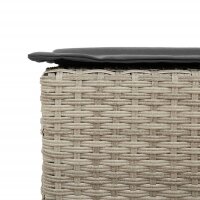 vidaXL Garten-Barhocker mit Kissen 2 Stk. Hellgrau Poly Rattan