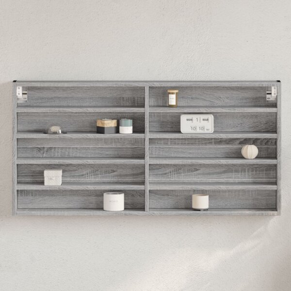 vidaXL Vitrinenschrank Grau Sonoma 100x8,5x50 cm Holzwerkstoff