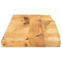 vidaXL Tischplatte 70x30x2,5 cm Baumkante Massivholz Raues Mangoholz