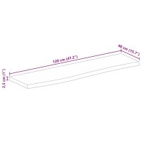 vidaXL Tischplatte 120x40x2,5 cm Baumkante Massivholz Raues Mangoholz