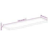 vidaXL Tischplatte 110x20x3,8 cm Baumkante Massivholz Raues Mangoholz