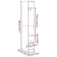 vidaXL Kleiderschrank Wei&szlig; 30x50x200 cm Holzwerkstoff