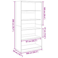 vidaXL Kleiderschrank Wei&szlig; 100x50x200 cm Holzwerkstoff