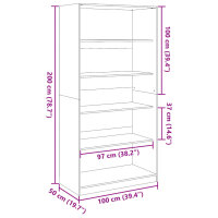 vidaXL Kleiderschrank Grau Sonoma 100x50x200 cm Holzwerkstoff