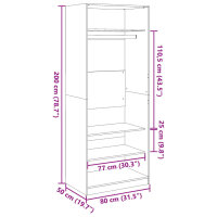 vidaXL Kleiderschrank Braun Eichen-Optik 80x50x200 cm Holzwerkstoff