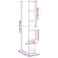 vidaXL Kleiderschrank Braun Eichen-Optik 30x50x200 cm Holzwerkstoff