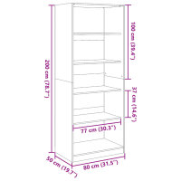 vidaXL Kleiderschrank Sonoma-Eiche 80x50x200 cm Holzwerkstoff