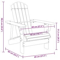 vidaXL Adirondack-Stuhl Grau 69x85x90,5 cm Massivholz Tanne