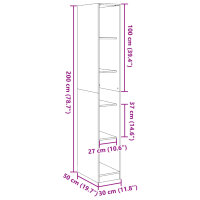 vidaXL Kleiderschrank Schwarz 30x50x200 cm Holzwerkstoff